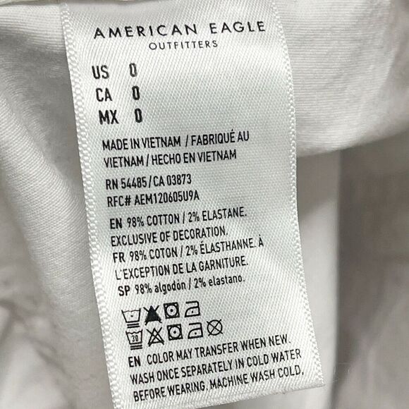 American Eagle Shorts Women Size 0 90's Boyfriend Cut Off White Cargo 2023 - Picture 5 of 6